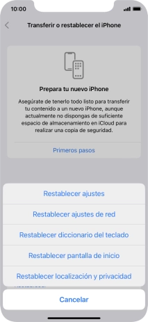 Pulsa Restablecer ajustes.