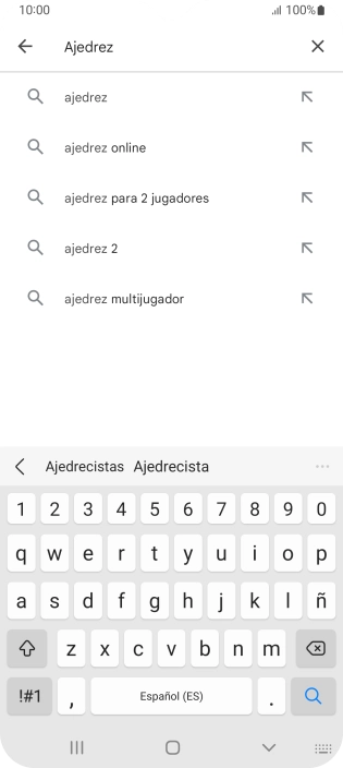 Introduce el nombre del tema o de la app y pulsa el icono de búsqueda.