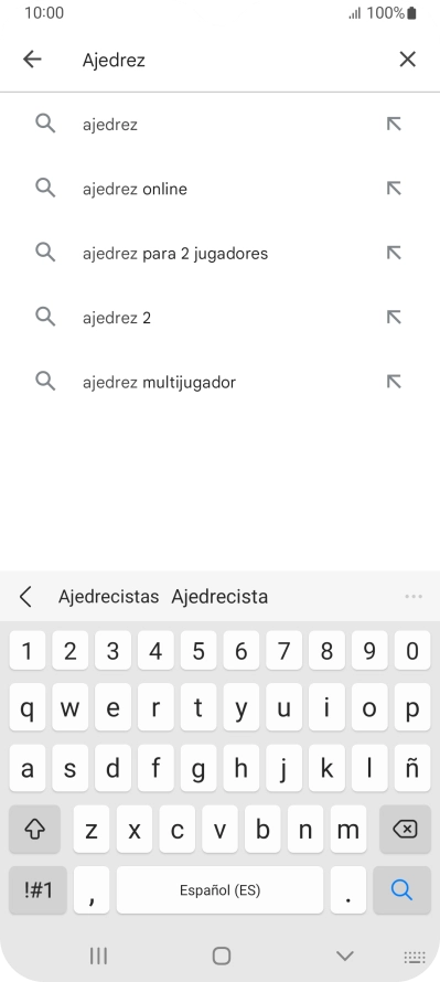 Introduce el nombre del tema o de la app y pulsa el icono de búsqueda.