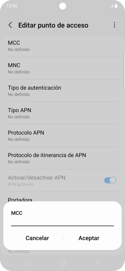 Introduce 214 y pulsa Aceptar.