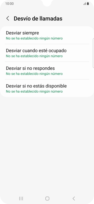 Pulsa el tipo de desvío deseado.