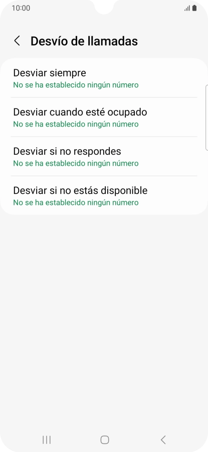 Pulsa el tipo de desvío deseado.