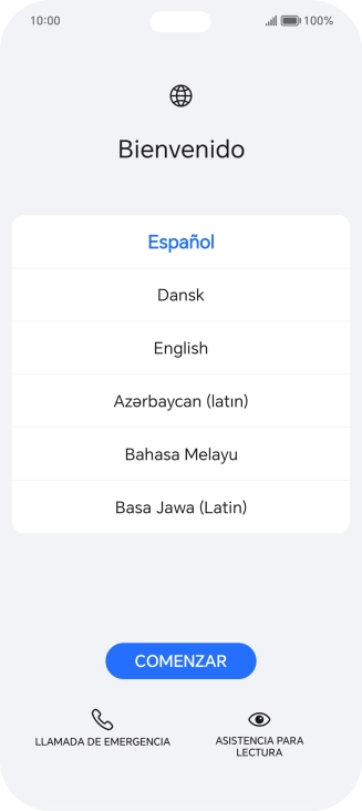 Pulsa el idioma deseado.