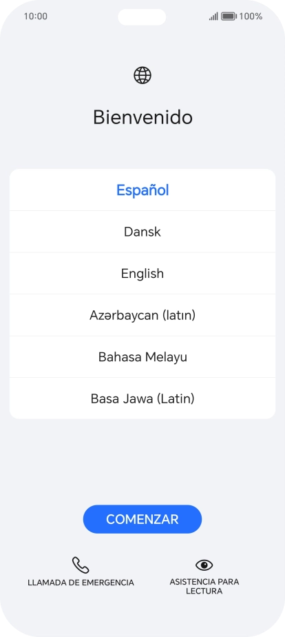Pulsa el idioma deseado.