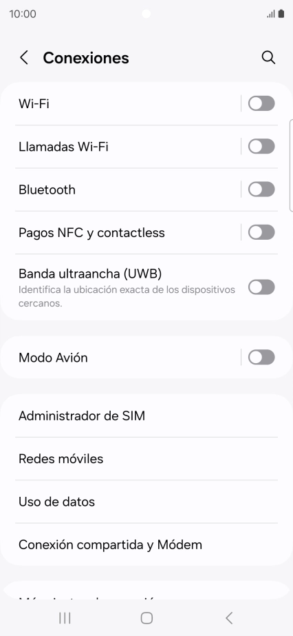 Pulsa Redes móviles.