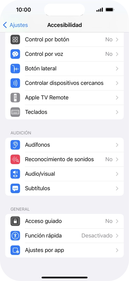 Pulsa una categoría bajo 