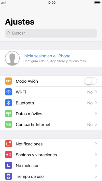 Pulsa Inicia sesión en el iPhone.