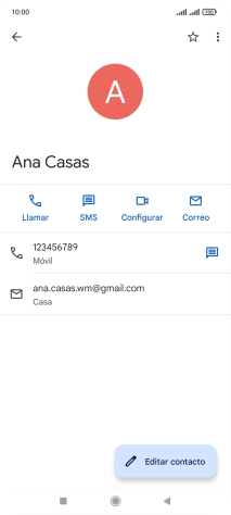 Pulsa el número de teléfono deseado.