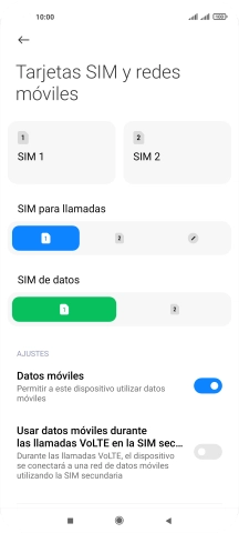 Pulsa la tarjeta SIM deseada.