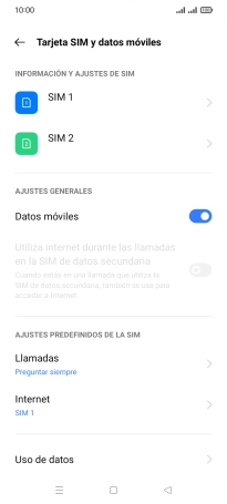 Pulsa la tarjeta SIM deseada.