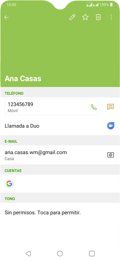 Pulsa el número de teléfono.