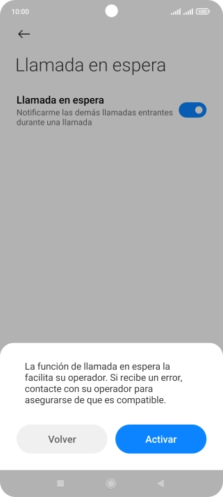 Si activas la función, pulsa Activar.