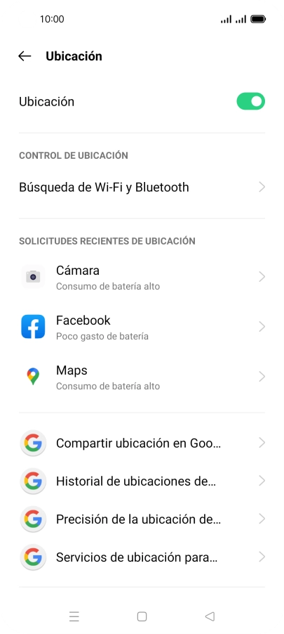 Pulsa Precisión de la ubicación de....