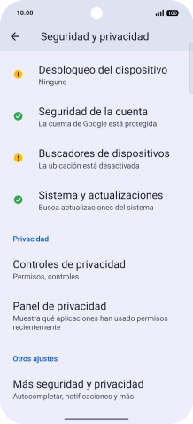 Pulsa Desbloqueo del dispositivo.