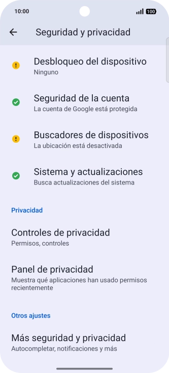 Pulsa Desbloqueo del dispositivo.