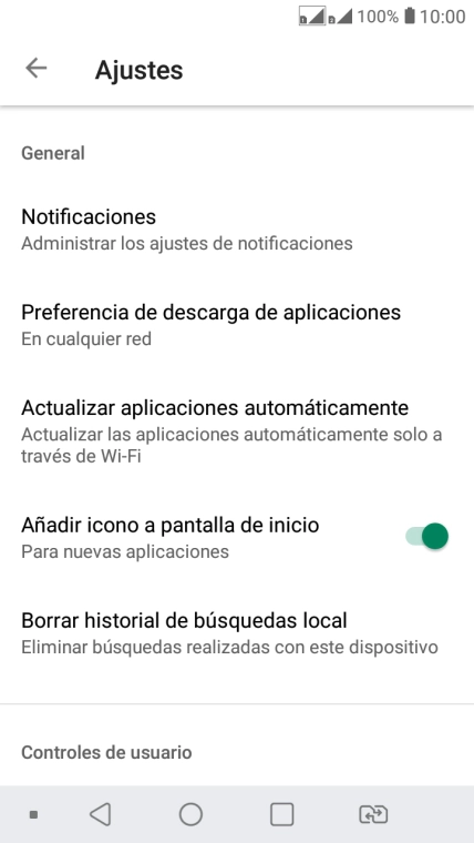 Pulsa Actualizar aplicaciones automáticamente.