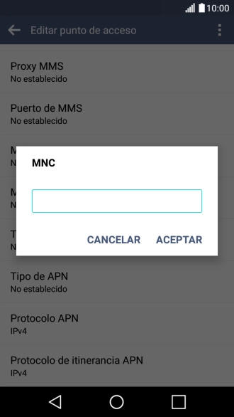 Introduce 01 y pulsa ACEPTAR.