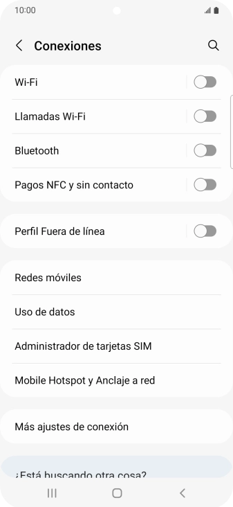 Pulsa Redes móviles.