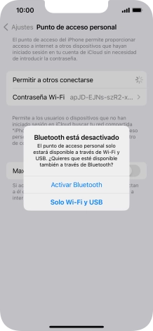 Si la función de wifi está activada, pulsa Solo Wi-Fi y USB.