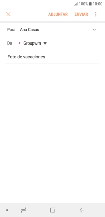 Pulsa en el campo de escritura  y escribe el texto del correo electrónico.
