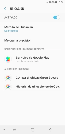 Pulsa Método de ubicación.