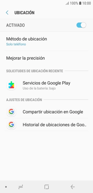 Pulsa Método de ubicación.
