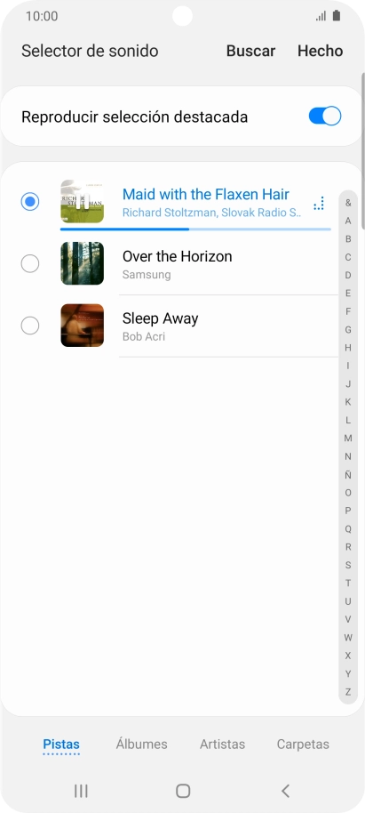 Al encontrar un timbre de llamada de tu gusto, pulsa Hecho.