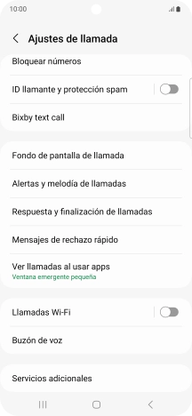 Pulsa Servicios adicionales.