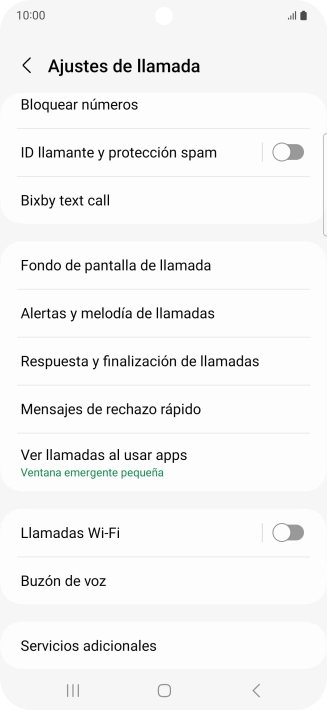 Pulsa Servicios adicionales.