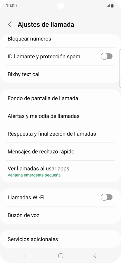 Pulsa Servicios adicionales.