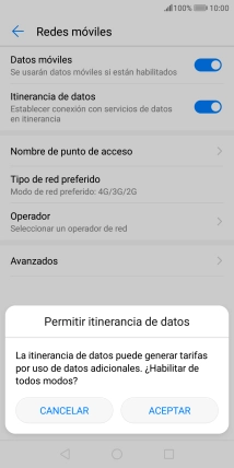 Si activas la función, pulsa ACEPTAR.