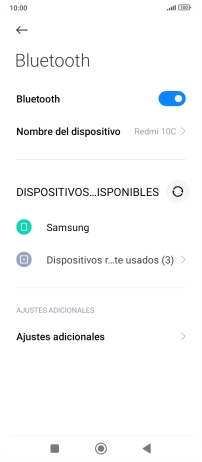 Pulsa el dispositivo Bluetooth deseado y sigue las indicaciones de la pantalla para vincular el dispositivo al teléfono.