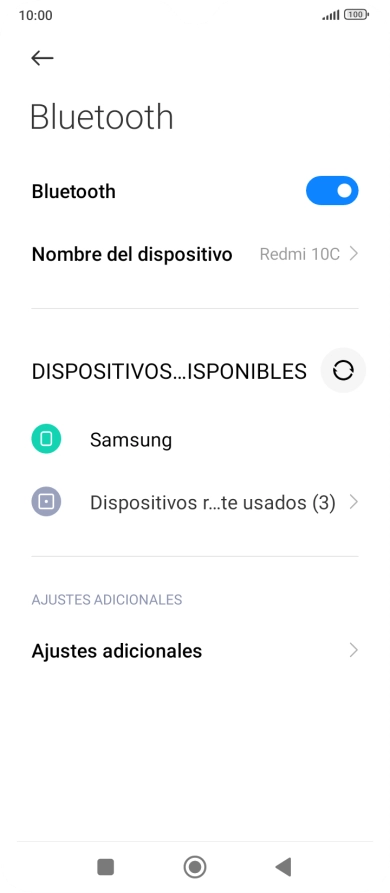 Pulsa el dispositivo Bluetooth deseado y sigue las indicaciones de la pantalla para vincular el dispositivo al teléfono.