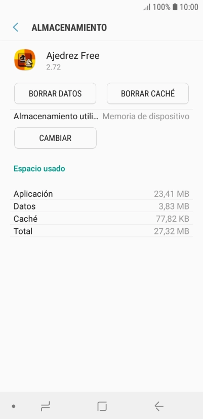 Pulsa BORRAR CACHÉ.