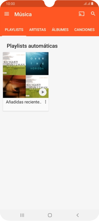 Pulsa una categoría y desplázate al archivo de música deseado.