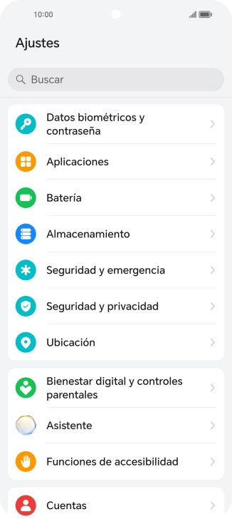 Pulsa Datos biométricos y contraseña.
