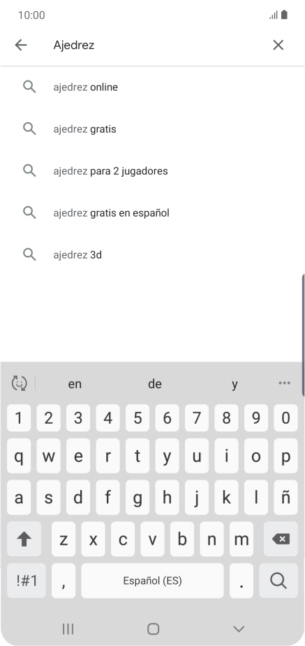Introduce el nombre del tema o de la app y pulsa el icono de búsqueda.