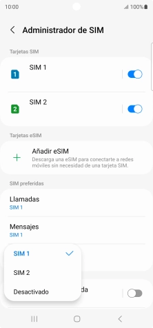 Pulsa el ajuste deseado.