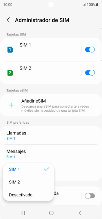 Pulsa el ajuste deseado.