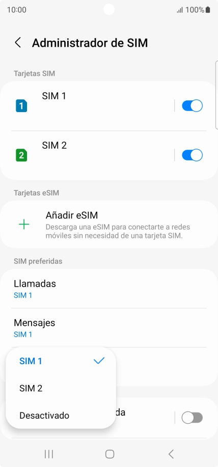 Pulsa el ajuste deseado.