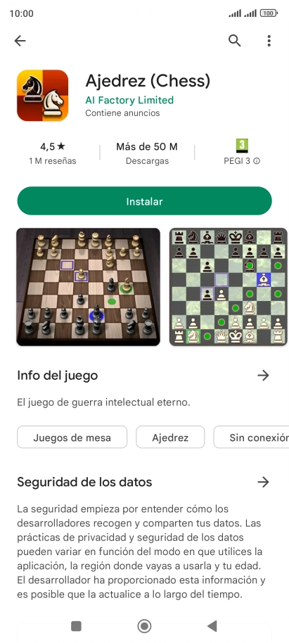 Pulsa Instalar y sigue las indicaciones de la pantalla para instalar la app. Pulsa Instalar y sigue las indicaciones de la pantalla para instalar la app.