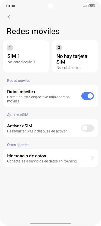 Pulsa el nombre de la tarjeta SIM.