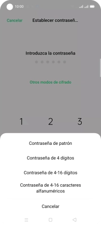 Pulsa el código de seguridad deseado y sigue las indicaciones de la pantalla para crear un código de seguridad del teléfono adicional.