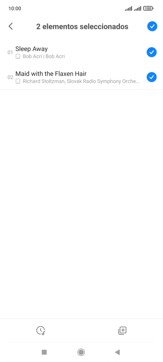 Pulsa los archivos de música deseados para seleccionarlos.