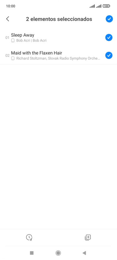 Pulsa los archivos de música deseados para seleccionarlos.