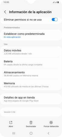 Pulsa Almacenamiento.