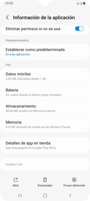 Pulsa Almacenamiento.