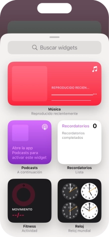Pulsa el widget deseado.