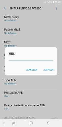Introduce 01 y pulsa ACEPTAR.