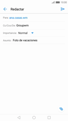 Pulsa en el campo de escritura  y escribe el texto del correo electrónico.